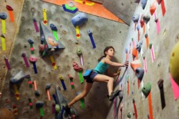 Picture of girl using an indoor climbing wall